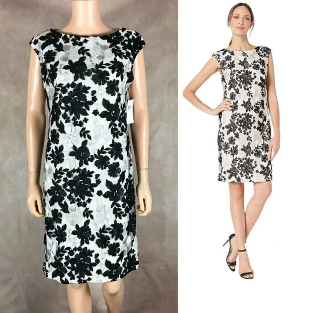 Ralph Lauren Bria Embroidered Cap Sleeve Cocktail Dress NWT 10 - Picture 4 of 11